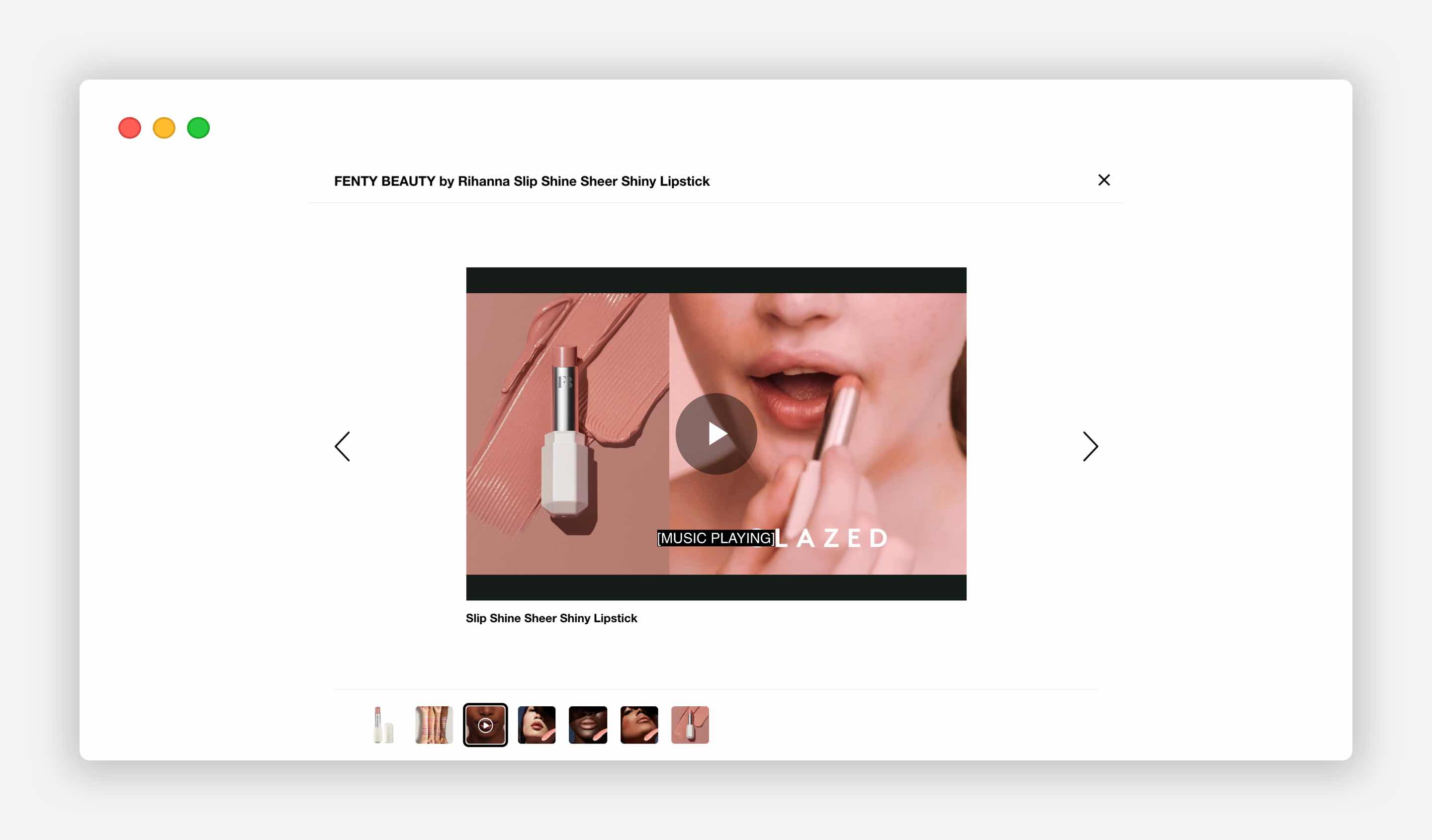 Additional product images and video on the product page. The Sephora example